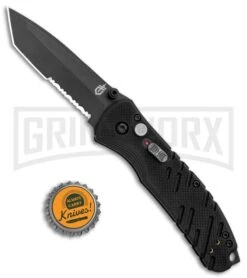 Gerber Propel Downrange Black Spring Assist Knife - Tanto Black Serr -Grindworx Gerber SA Propel Downrange Black Black Serr 30 000845N BHQ 126233 jr bottlecap large