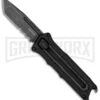 Kershaw Interstellar Black Manual Sliding Button Lock OTF Knife - Blackwash Serr -Grindworx Kershaw Interstellar Manual OTF Black BHQ 176286 jr large