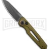Kershaw Launch 11 OD Green Aluminum Automatic Knife - Blackwash Plain -Grindworx Kershaw Launch 11 Auto OD Green Aluminum Blackwash BHQ 178231 jr large