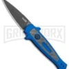 Kershaw Launch 12 Blue Aluminum/CF Mini Stiletto Automatic Knife - Black Plain -Grindworx Kershaw Launch 12 Mini Stiletto Automatic Knife Blue 2.5 Black 7125BLUBLK BHQ 117960 LS large