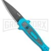 Kershaw Launch 12 Teal Aluminum Mini Stiletto Automatic Knife - Black Plain -Grindworx Kershaw Launch 12 Mini Stiletto Automatic Knife Teal 2.5 Black KER7125TEALBLK BHQ 116323 LS large