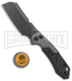 Kershaw Launch 14 Automatic Knife Cleaver Gray Aluminum - Black Stonewash Plain -Grindworx Kershaw Launch 14 Auto Cleaver BlackWash 7850 BHQ 139777 jr bottlecap large