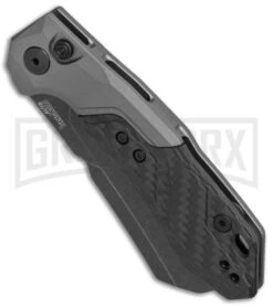 Kershaw Launch 14 Automatic Knife Cleaver Gray Aluminum - Black Stonewash Plain -Grindworx Kershaw Launch 14 Auto Cleaver BlackWash 7850 BHQ 139777 jr spine large