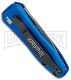 Kershaw Launch 4 Damascus Automatic Knife Blue CA Legal - Plain -Grindworx Kershaw Launch 4 CA Legal Auto Blue Damascus 7500BLUDAM BHQ 91856 jr side large