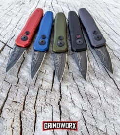 Kershaw Launch 4 Gray Automatic Knife CA Legal - Damascus Plain -Grindworx Kershaw Launch 4 CA Legal Automatic Knife OD Green Damascus 7500OLDAM BHQ 91063 kp stump web large 1