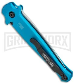 Kershaw Launch 8 Stiletto Automatic Knife Teal/CF (3.5" Stonewash) -Grindworx Kershaw Launch 8 Stiletto Auto Teal CF SW KER7150TEALSW BHQ 105834 jr side large