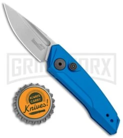 Kershaw Launch 9 Blue Automatic Knife CA Legal - Stonewash Plain -Grindworx Kershaw Launch 9 Auto Blue Working KER7250BLUSW BHQ 113299 jr bottlecap large