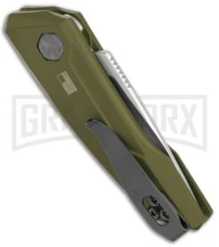 Kershaw Launch 9 OD Green Automatic Knife CA Legal - Stonewash Plain -Grindworx Kershaw Launch 9 Auto OD Green Working KER7250OLSW BHQ 113298 jr side large