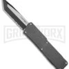 Lightning Gray D/A OTF Automatic Knife - Tanto Two Tone Serrated