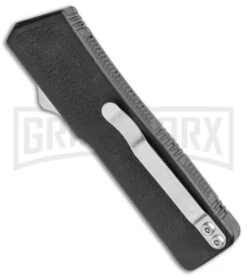 Lightning Black D/A OTF Automatic Knife - Black Plain -Grindworx Lightning Black DA OTF Auto Black Plain GX 5630 jr side large