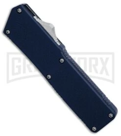 Lightning Blue D/A OTF Automatic Knife - Two-Tone Plain -Grindworx Lightning Blue DA Two Tone Plain BP 30355 er spine large