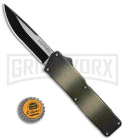 Lightning Camo D/A OTF Automatic Knife - Two-Tone Plain -Grindworx Lightning Camo DA Two Tone Plain BP 30356 er bottlecap large