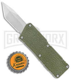 Lightning Fireball OD Green D/A OTF Automatic Knife - Tanto Satin Plain -Grindworx Lightning Fireball OD Green DA OTF Auto Satin Tanto GX 37450 jr bottlecap large
