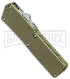 Lightning OD Green D/A OTF Automatic Knife - Clip Point Two Tone -Grindworx Lightning OD Green DA OTF Auto CP TT GX 33418 jr spine large