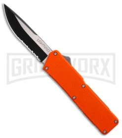 Lightning Orange D/A OTF Automatic Knife - Two-Tone Serr