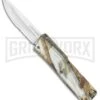Lightning Tree Camo D/A OTF Automatic Knife - Satin Serr -Grindworx Lightning Tree DA DP OTF Auto Satin Serr GX 33355 jr large