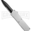 Lightning White D/A OTF Automatic Knife - Black Dagger Serr 4TH18 -Grindworx Lightning White Blk Dagg Serr BP 18951 jr large
