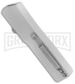 Lightning White D/A OTF Automatic Knife - Black Dagger Serr 4TH18 -Grindworx Lightning White Blk Dagg Serr BP 18951 jr side large