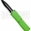 Lightning Zombie Green D/A OTF Automatic Knife - Dagger Two Tone Serr