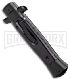 Front Page -Grindworx Mago 9in Black Marble Black Bolster Stiletto OTF Dagger BHQ 179401 jr spine large