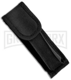 Mago 9" Red Italian Stiletto OTF Automatic - Dagger Satin Plain -Grindworx Mago 9in Red Italian Stiletto OTF Auto Satin Plain Silver Bolster GX 37038 jr sheath large