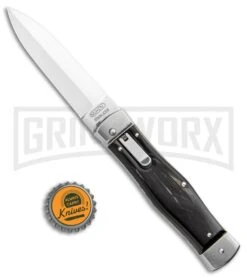 Mikov 241 Predator Double Bolster Buffalo Horn Automatic Leverlock Knife -Grindworx Mikov 241 Predator Double Bolster Leverlock Auto Buffalo Horn Polish BHQ 104174 jr bottlecap large