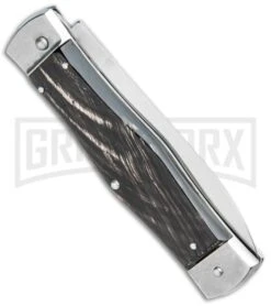 Mikov 241 Predator Double Bolster Buffalo Horn Automatic Leverlock Knife -Grindworx Mikov 241 Predator Double Bolster Leverlock Auto Buffalo Horn Polish BHQ 104174 jr side large