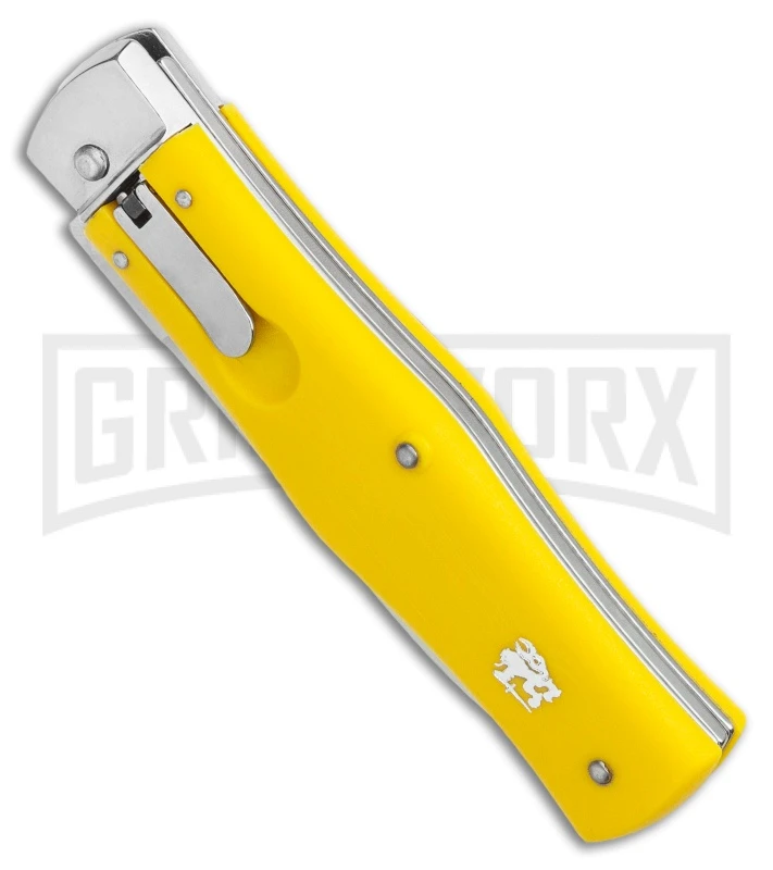 Mikov 241 Predator ABS Yellow Automatic Lever Lock Knife - Polish Plain -Pocket 4 Mikov 241 Predator ABS Yellow Automatic Lever Lock Knife - Polish Plain -Pocket - Image 2