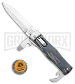 Mikov 241 Predator Buffalo Horn Multi-Tool Automatic Knife - Polish Plain -Grindworx Mikov 241 Predator Multi Tool Auto Buffalo Horn Polish BHQ 109094 jr bottlecap large