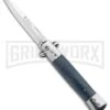 Milano 9" Stiletto Simulated Carbon Fiber Automatic Knife - Bayonet -Grindworx Milano 9in Simulated CF Bayo Satin GS8MBK GX 34135 jr large