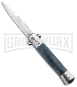 Milano 9" Stiletto Simulated Carbon Fiber Automatic Knife - Bayonet