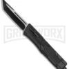 Cytron OTF Textured Black Automatic Tanto Knife - Two-Tone Plain -Grindworx New Style OTF Auto Textured Half Grid Scales Tanto TT GX 38536 jr 2 large