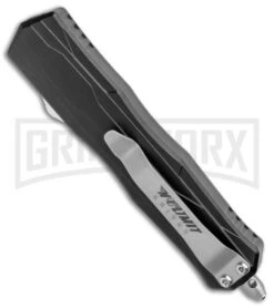 No Limit Knives Manis Black OTF Automatic Knife - Dagger Satin Plain 8 No Limit Knives Manis Black OTF Automatic Knife - Dagger Satin Plain -Grindworx No Limit Knives Manis Black OTF Auto Dagger Satin GX 34119 jr side large
