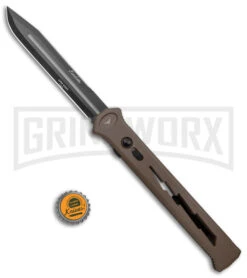 Paragon Estiletto Dark Earth Bolt Automatic OTF Knife - Black Clip Point -Grindworx Paragon Estiletto CP OTF Auto Dark Earth Lightning Bolt Black EST CP LB FDE B DE BHQ 134551 jr bottlecap large