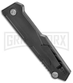 Rumble Scian Black D/A OTF Automatic Knife - Blk Tanto 2 Tone W/ Fuller -Grindworx Rumble Black DA OTF Auto Black Tanto TT GX 38035 jr side large