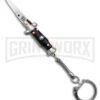 SKM 2.75" Italian Stilletto Keychain Black Automatic Knife -Grindworx SKM 2in Keychain Stiletto AK Black 1in Satin Flat BHQ 51045 td large