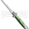 SKM/AB 9" Green Acrylic Automatic Stiletto Knife - Satin Kris