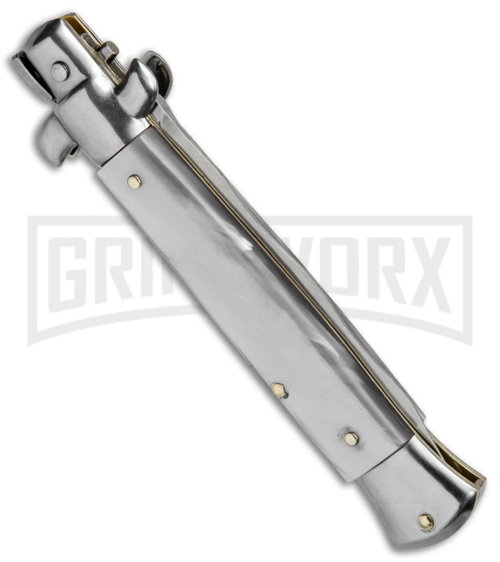 SKM/AB 9" White Acrylic Automatic Stiletto Knife - Satin Kris 5 SKM/AB 9" White Acrylic Automatic Stiletto Knife - Satin Kris - Image 3