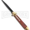 SKM 9.75" Slimline Rosewood Leverlock Automatic Knife - Black -Grindworx SKM Slimline LL Auto Rosewood Black 45PGB BHQ 112598 jr large