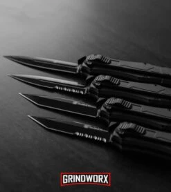 Smith & Wesson Spring Assisted Finger Actuator Tanto OTF Knife - Black Serr -Grindworx Smith Wesson OTF Assist Finger Actuator SWOTF9 B BHQ 67476 BS BHQ 67475 TB BHQ 67477 TBS BHQ 67474 jr lifestyle large 2