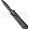 M&P Spring Assisted Gray OTF Spear Point Knife - Black Plain -Grindworx Smith and Wesson OTF Gray Spear Peg BHQ 96628 jr large