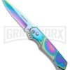 Super Knife Croc Automatic Knife Stainless Rainbow Spectrum (3.5 Spectrum) Serr -Grindworx Super Knife Croc Auto Stainless Rainbow Spectrum Spectrum Serr GX 34964 jr large