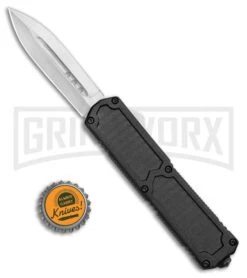 Titan Black D/A OTF Sim Carbon Fiber Automatic Knife - Dagger Satin Plain -Grindworx Titan Black DA OTF Sim CF Auto Dagger Satin GX 34099 jr bottlecap large