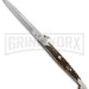 A.G.A. Campolin 16" Stag Horn Sicilian Ring Pull Automatic Knife - Bayonet -Grindworx aga 16 stag sicilian ring large