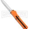 AKC F-20 Orange D/A OTF Dagger Automatic Knife - Satin Plain -Grindworx akc f 20 da otf auto black Orange aluminum Satin dagger BHQ 177350 jr large