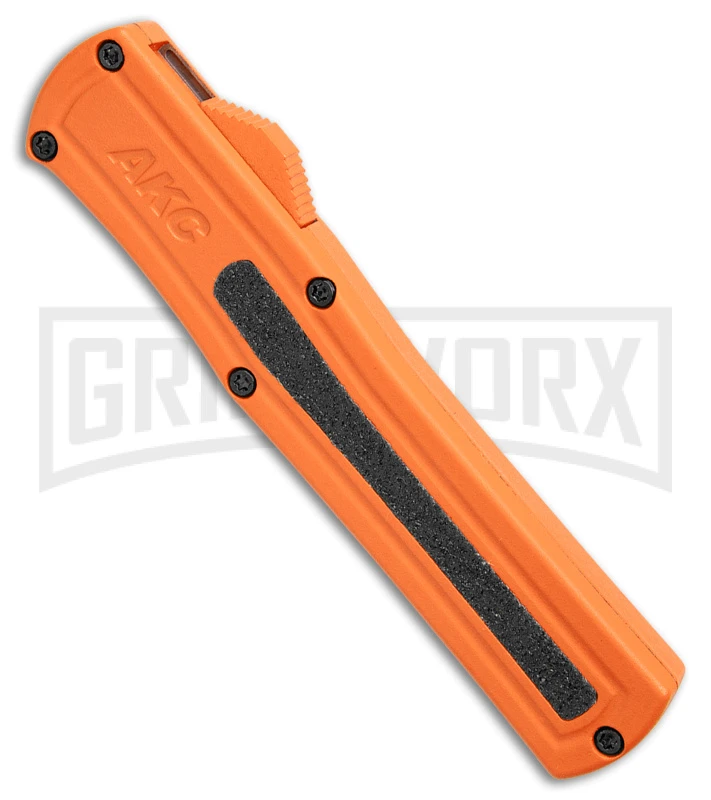 AKC F-20 Orange D/A OTF Dagger Automatic Knife - Satin Plain 4 AKC F-20 Orange D/A OTF Dagger Automatic Knife - Satin Plain - Image 2
