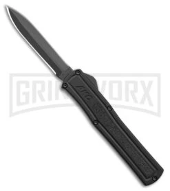 AKC F-20 Black D/A OTF Automatic Knife - Dagger Black Plain