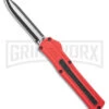 AKC F-20 Red D/A OTF Automatic Knife - Two Tone Plain -Grindworx akc f 20 da otf auto black red aluminum tt dagger BHQ 177264 jr large