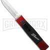 AKC Minion Concord Red/Black OTF Automatic Knife - Dagger Satin Plain -Grindworx akc minion red black dagger cm bhq 31090 large