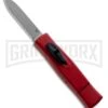 AKC Minion Concord Red OTF Automatic Knife - Flat Grind Polish Plain -Grindworx akc minion red flat BHQ 50708 jr large
